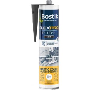 Mastic Colle Flexpro PU811 Colle et Jointe Tous Mat&eacute;riaux Multi-Usages Int&eacute;rieur/Ext&eacute;rieur et Milieux Humides Formule Polyur&eacute;thane Haute Performance Couleur : Noir 300 ml - Neuf