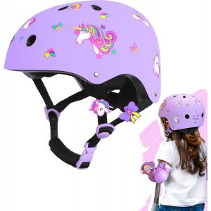 Subzonal-Licorne Casque De V&eacute;lo Pour Enfant Casque Enfant Ajustable Casque R&eacute;glable Pour Filles Casque De Patineur Respirant Casque L&eacute;gers Pour Skateboard Trottinette Scooter - Neuf