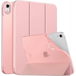 Case For Ipad (A16) 11th Generation 11 Inch 2025, Ipad 10th Gen 10.9 Inch 2022, Case With Soft Tpu Back Cover Flip With Stand Semi-Transparent Protector, Rose Gold - Neuf