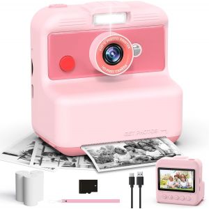 Appareil Photo Instantané Enfants, 3,0 Pouces Appareil Photo Numérique Enfant, 48MP/2,5K UHD Appareil Photo Enfant avec Carte 32GB, Cadeau Exquis pour Garçons Filles 3-12 Ans (Bleu) - Neuf
