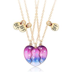 Tianyi-Collier D'amiti&eacute; Pour 3, 3 Pi&egrave;ces Collier Bff Femmes Collier Amiti&eacute; Pour 3 Collier Amiti&eacute; Bff Collier D'amiti&eacute; Pour 3 Filles Cadeaux De Bijoux Pour Filles - Neuf