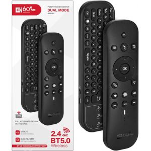 VornixorSarlshop-Air Mouse T&eacute;l&eacute;commande Bluetooth, T&eacute;l&eacute;commande Vocale sans Fil 2,4 G avec Fonction Clavier et Souris pour Android TV Box, Smart TV, Ordinateur Portable, Mini PC, Projecteur, HTPC, Le - Neuf