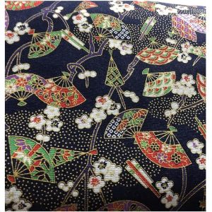 Tissu En Coton De Style Japonais-Vendu Au Mètre-100 X 150 Cm-Multicolore-Imprimé-Avec Éventail De Fleurs-Grue Volante-Tissu En Coton-Tissu De Matelassage-Pour La Couture.[Y153] - Neuf