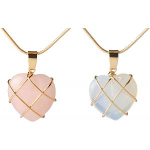 Kal-2 Pièces Collier B-Ar-Bi,Pendentif B-Ar-Bi,Collier Coeur Femme Bar-Bi,Bijoux Pour Femmes Pour Filles,Adaptés Aux Cadeaux Pour Femmes,Anniversaires (Rose Et Blanc D'?uf) - Neuf