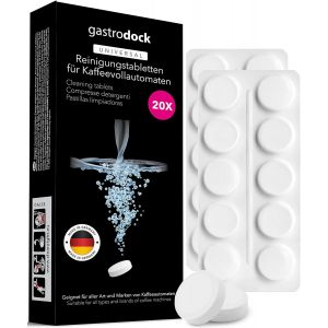 JGD-Lot de 20 pastilles de nettoyage - D&eacute;graissantes - 2 g - De qualit&eacute; sup&eacute;rieure - Pour machine &agrave; caf&eacute; - Fabriqu&eacute;es en Allemagne - Compatible avec Siemens, Jura, Krups, Bosch, Miele, Melitta, WMF - Neuf