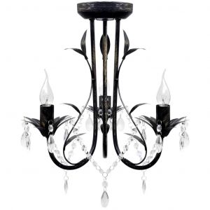 Lustre En M&eacute;tal Noir Style Art Nouveau Salle &Agrave; Manger 30 X 35 Cm En M&eacute;tal Noir Helloshop26 02_0046252 - Neuf