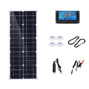 100W Panneau Solaire 18V Double DC USB Monocristaline Flexible Chargeur - Neuf