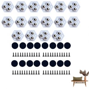 Lot de 4 mini roulettes pivotantes &agrave; 360&deg; pour poubelles et bacs de rangement, installation facile. - Neuf