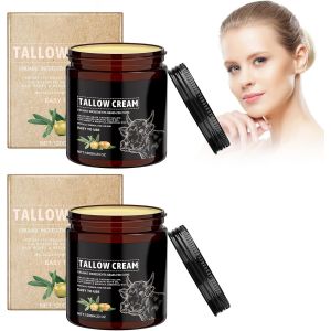 Kathlelxh-2pc Crème Hy Atante Au Suif De B?Uf,Suif Et Baume Au Miel,Beef Tallow Cream,Hy Atant Au Suif De B?Uf Au Miel,Pour Les Soins De La Peau Du Vi Et Du Corps,Pour Peaux Sensibles[H729] - Neuf
