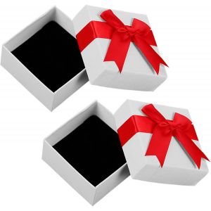 Tianyi-Lot De 2 Petites Bo&icirc;tes Cadeaux Avec Couvercle Pour Bijoux, Boucles D'oreilles, Bracelets, Anneaux, Colliers U2013 Id&eacute;al Pour Les Femmes, Les Anniversaires, Les Mariages, Les Anniversaires, N - Neuf