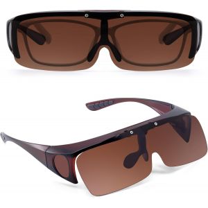 Lunettes De Soleil Polarisées Pour Hommes Porteurs De Lunettes, Lunettes À Levier, Sur-Lunettes Pour Lunettes Normales, Lunettes De Soleil À Clipser, Protection Uv400, A02 - Noir - Neuf