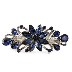 Fleur Bijoux De Luxe Design Épingle À Cheveux Strass Épingle À Cheveux (Bleu Foncé) - Neuf