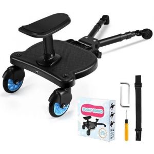 Buggy Board Avec Siège, Planche De Passage, Planche De Pied Universelle, Design À 360°, Avec Siège De Poussette - Neuf