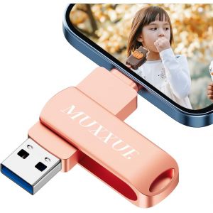Cle Usb Iphone De 256 Go,3-En-1 Clé Usb Pour Iphone, I Pad, Mac, Android, Pc, Copie De Photos/Vidéos Sans Application Requise[CLE8111797] - Neuf