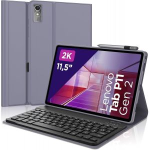 Clavier pour Lenovo Tab p11 2nd gen 11.5 Pouces, Coque Clavier AZERTY Fran&ccedil;ais D&eacute;tachable Bluetooth pour Lenovo Tab P11 2nd Gen, Violet Lavande - Neuf