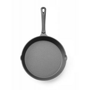KALANKA-Poêle en fonte, avec 2 becs verseurs, poêle à frire pour four, feu, cuisinière à gaz, induction, électrique, plaque vitrocéramique, grill, barbecue, poignée: 165mm, ø250x(H)40mm - Neuf