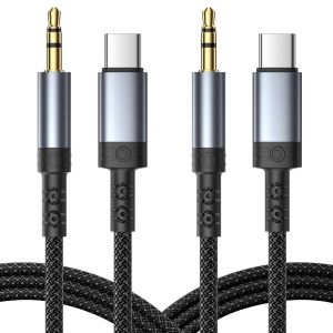 Tianyi-Câble Jack Usb C [1m/Lot De 2], Type C Adaptateur Aux 3,5 Mm,Rallonge Auxiliaire Stéréo Pour Iphone 17 Air/17/16/15 Pro Max, Samsung Galaxy S24 S23 S22, Ipad Pro, Xiaomi, Huawei, Audio Voiture - Neuf
