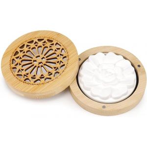 Diffuseur Pierre à Parfum en Plâtre, Diffuseur D'huiles Essentielles Pierre avec Boîte à Parfum en Bois, Diffuseur d'Huiles Essentielles en Plâtre, Diffuseur d'huiles Essentielles Pierre en Plâtre - Neuf