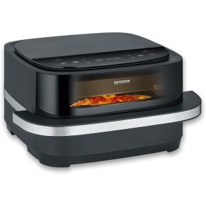 NouvelHorizonstore-SEVERIN Friteuse &agrave; air chaud, Air fryer avec programme sp&eacute;cial pizza, Friteuse sans huile avec panier de 4 L sans PFAS, Multicuiseur avec fen&ecirc;tre, Noir, FR 2464 - Neuf