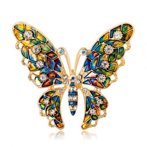 Broche Papillon Color&eacute;e, &Eacute;l&eacute;gante Broche Insecte Strass, Pour Femme, Corsage, &Eacute;charpe, Ch&acirc;le, V&ecirc;tements, Accessoires - Neuf