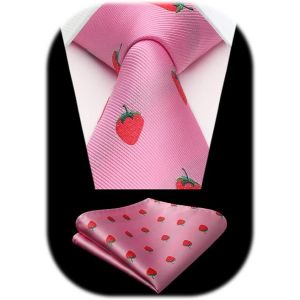 Men's Tie Animal Pattern Tie Wedding Business Tie Pocket Square Set.[B1102] - Neuf