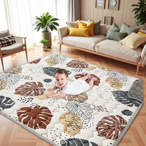 Tapis D'eveil Bebe &Eacute;paissi Tapis De Jeux Bebe: Tapis De Motricit&eacute; - Antid&eacute;rapant Lavable En Machine Pliable Tapis Sol Bebe De Jeu Pour Parc (127 * 127cm) - Neuf