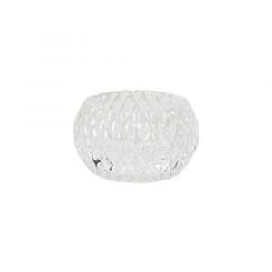 BOUGEOIR VERRE FA&Ccedil;ONN&Eacute; CHLO&Eacute; 7.5X4.5CM TRANSPARENT - Neuf