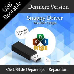 Clé USB Bootable Snappy Driver Origin + Guide PDF d'utilisation - Mise à jour automatique de vos Drivers / Pilotes sous Windows XP/Vista/7/8/8.1/10/11 - Dernière version officielle - USB 2.0 / 3.0 - Neuf