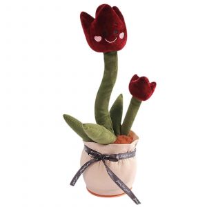 Jouet électronique Tulipes dansantes avec 60 chansons dansantes mignonnes pour les amoureux des plantes succulentes, fabriqué avec la fonction Apprendre à parler - Neuf