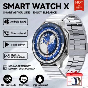 Dt Montrexmontre Intelligente Hommes 466*466 Amoled Hd Écran 32Gb Mémoire 3D Surround Vision Montre Bt Appel Ip68 Étanche Smartwatch Homme.Silver Steel B 2A.Sapphire Crystal - Neuf