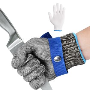 Gants de Travail R&eacute;sistants aux Coupures,Gants Anti Coupure en Acier Inoxydable 316L,Protection Haute Performance Niveau 5,Gant Protection Cuisine pour D&eacute;coupe de Viande,D'hu&icirc;tres (XXL) - Neuf