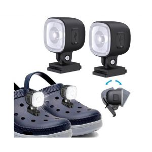 Lot De 2 Lampes De Chaussures Rechargeables Et R&eacute;sistantes &Agrave; L'eau, Avec Angle R&eacute;glable Et Plusieurs Modes Pour Une S&eacute;curit&eacute; Et Une Visibilit&eacute; Nocturnes Optimales. - Neuf