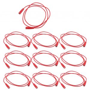 XYONG Lot de 10 cables de test banane femelle vers femelle de 4 mm, rallonge de 0,75 mm2, J.70029, rouge - Neuf
