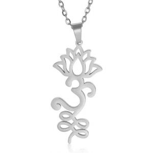 Kal-Collier Lotus Collier En Acier Inoxydable Fleur De Vie Collier Yoga Méditation Pendentif Inspirationnel Bijoux Pour Femmes Adolescentes Filles - Neuf