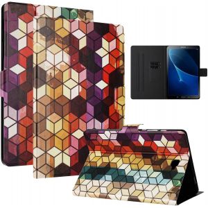 Kal-Coque Pour Samsung Galaxy Tab A 10.1 (2016) Pu Leder Avec Porte Carte Fonction De Support Protection Compatible Pour Tablette Étui Tab A6 2016(Sm-T580/T585)-Diamant - Neuf