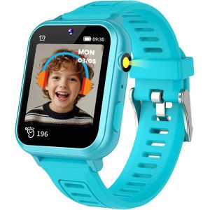 Montre Enfant Garçon Fille 24 Jeux Vidéo Lecteur MP3 Musique HD Caméra Contrôle- Parental Podomètre 13 Réveil Digitale Smart Watch -Anniversaire -Cadeaux de -Noël Jouet 3 4 5 6 7 8 9 10 Ans - Neuf