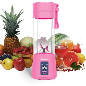 M&eacute;langeur Personnel, Portable Mixeur Des Fruits Mini Blender Pour Smoothie Blender Portable Rechargeable Usb 6 Lames En 3D Pour Un Superbe M&eacute;lange, 380 Ml(Rose) - Neuf