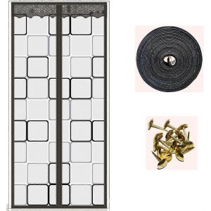 Rideau de porte isolant, moustiquaire de porte magn&eacute;tique auto-adh&eacute;sive en EVA, protection coupe-vent, ferme-porte automatique pour chambre et cuisine - Neuf