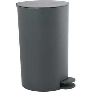 KALANKA-, Poubelle à cosmétiques Modèle Osaki, 3 litres, Couvercle, Poubelle à Pédale pour Toilettes Salles de Bain, Compact, Petit Espace, avec Récipient intérieur Amovible, Gris - Neuf