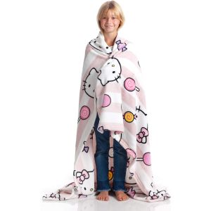 Kalanka-Plaid Hello Kitty, Couverture Polaire Chaude, Couvre-Lit Enfant Rose, 130 X 170 Cm - Neuf