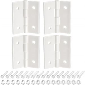 4pcs Acrylique Charni&egrave;res 1.8"" x 1.5"" Mini Mat&eacute;riel pliable Charni&egrave;res avec Montage Vis &Eacute;crous Acrylique Piano Charni&egrave;re pour &Eacute;tui Bo&icirc;te Artisanat, Blanc - Neuf