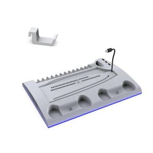 Support De Charge Avec Ventilateur De Refroidissement Pour Ps5 Et Console Ps5 Slim,(Blanc) - Neuf