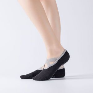 Noir Non-Dérapant Yoga Chaussettes Antidérapantes Chaussettes Pour Yoga Pilates Ballet De Remise En Forme Des Femmes - Neuf