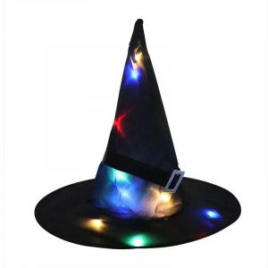 Chapeau D'halloween De Sorcière Chapeau Cap De L'éclat Du Fil D'halloween Witch Costume Accessoire Pour Halloween Party Favor Mode De Bal Cosplay Noir - Neuf