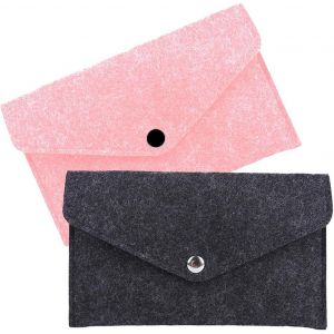 2 Pcs Enveloppes En Cuir Pour Argent, Portefeuille R&eacute;utilisable, Pochette Budget, Porte-Monnaie Pour Voyage Hommes Gar&ccedil;ons (Noir, 2 Couleurs) - Neuf