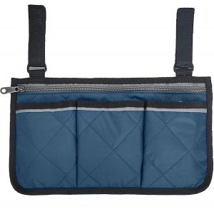 Sac de rangement pour fauteuil roulant, accoudoir suspendu mains libres Poign&eacute;e Sac de support de rangement, Pour fauteuils roulants, Poussettes (bleu marine) - Neuf