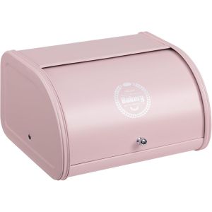 Bo&icirc;te &Agrave; Pain Avec Corps En Acier Inoxydable, Huche &Agrave; Pain En M&eacute;tal Pour La Cuisine, R&eacute;cipients De Stockage Du Pain Avec Couvercle Enroulable,Rose Clair - Neuf