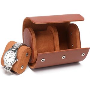 Kal-Boîte À Montres Avec 2 Compartiments, Organisateur Pour Hommes, Boîte De Voyage, Rangement De Montres Avec Coussins Amovibles, Étui De Voyage En Polyuréthane De Qualité Supérieure Pour Vos - Neuf