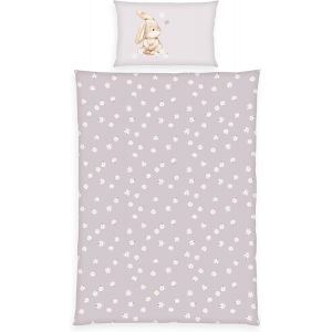 Tianyi-Parure De Lit Babybest, Flower Bunny, Taie D'oreiller Env. 40 X 60 Cm, Housse De Couette Env. 100 X 135 Cm, Avec Boutons Et Rabat, 100% Coton, Flanelle - Neuf