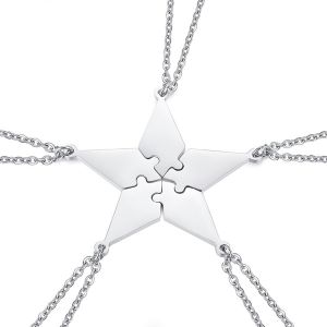 Tianyi-Collier D'amitiés, Collier Bff Bijoux Stitch Fille Puzzle Collier Stitch Fille Cadeau Bff Pour Homme/Femme/Adolescent Cadeau De Famille Pendentif Étoile En Acier - Neuf
